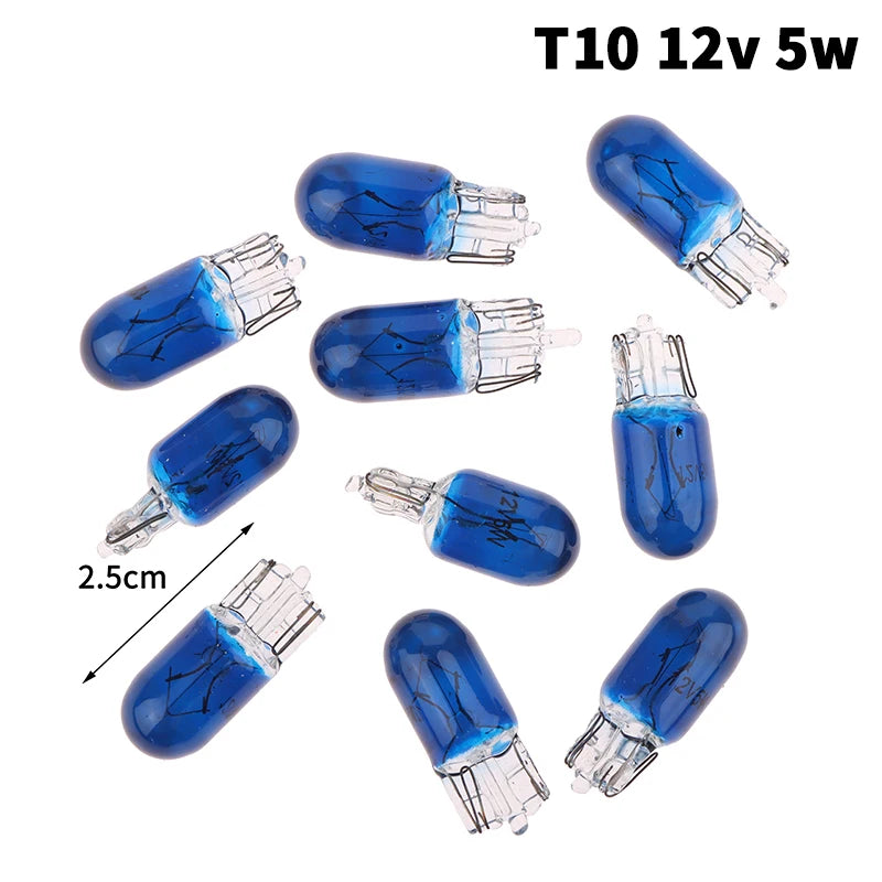 1 2W T5 5W T10 Glass Light Bulb Car Dashboard Instrument Panel Brake Zpaxo 12v Blue