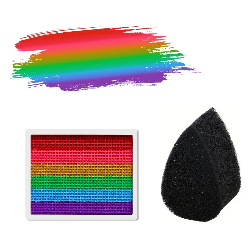 Palette Rainbow Stripe Paint Water Based Face Body Halloween Cosplay Zpaxo 2pcs-08