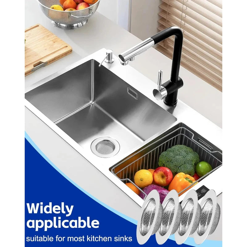 Stainless Steel Sink Strainer – Rust-Proof Drain Basket 1/3/5 Pack