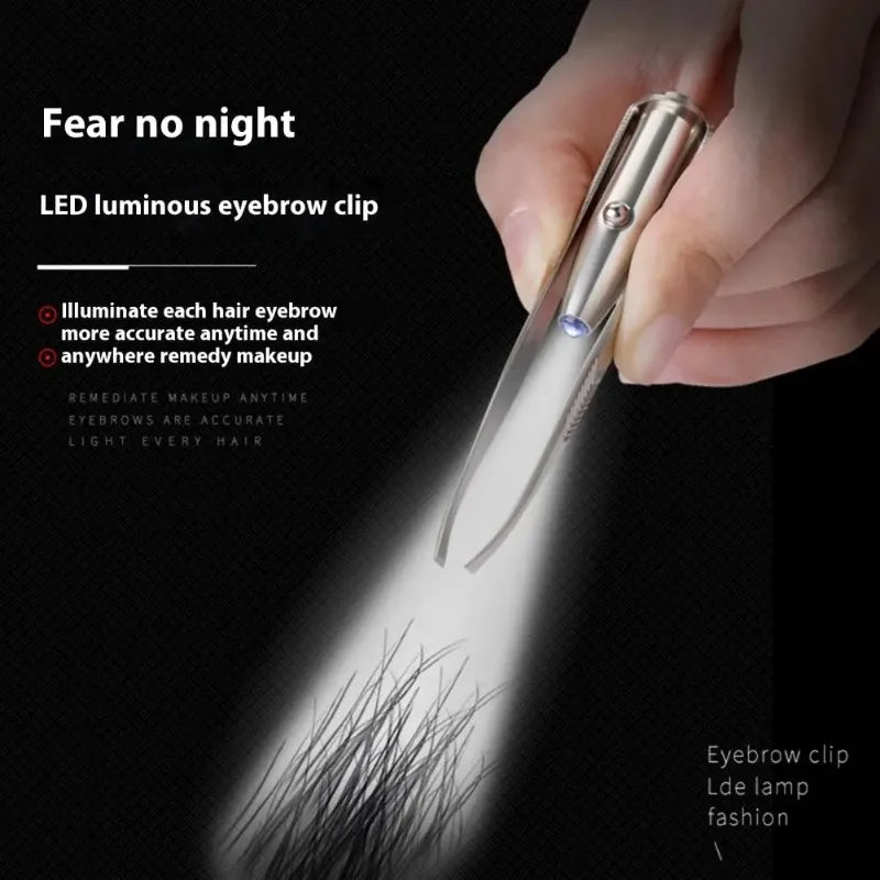 LED Eyebrow Tweezers – Stainless Steel Precision Hair Removal Tool LED Eyebrow Tweezers Zpaxo