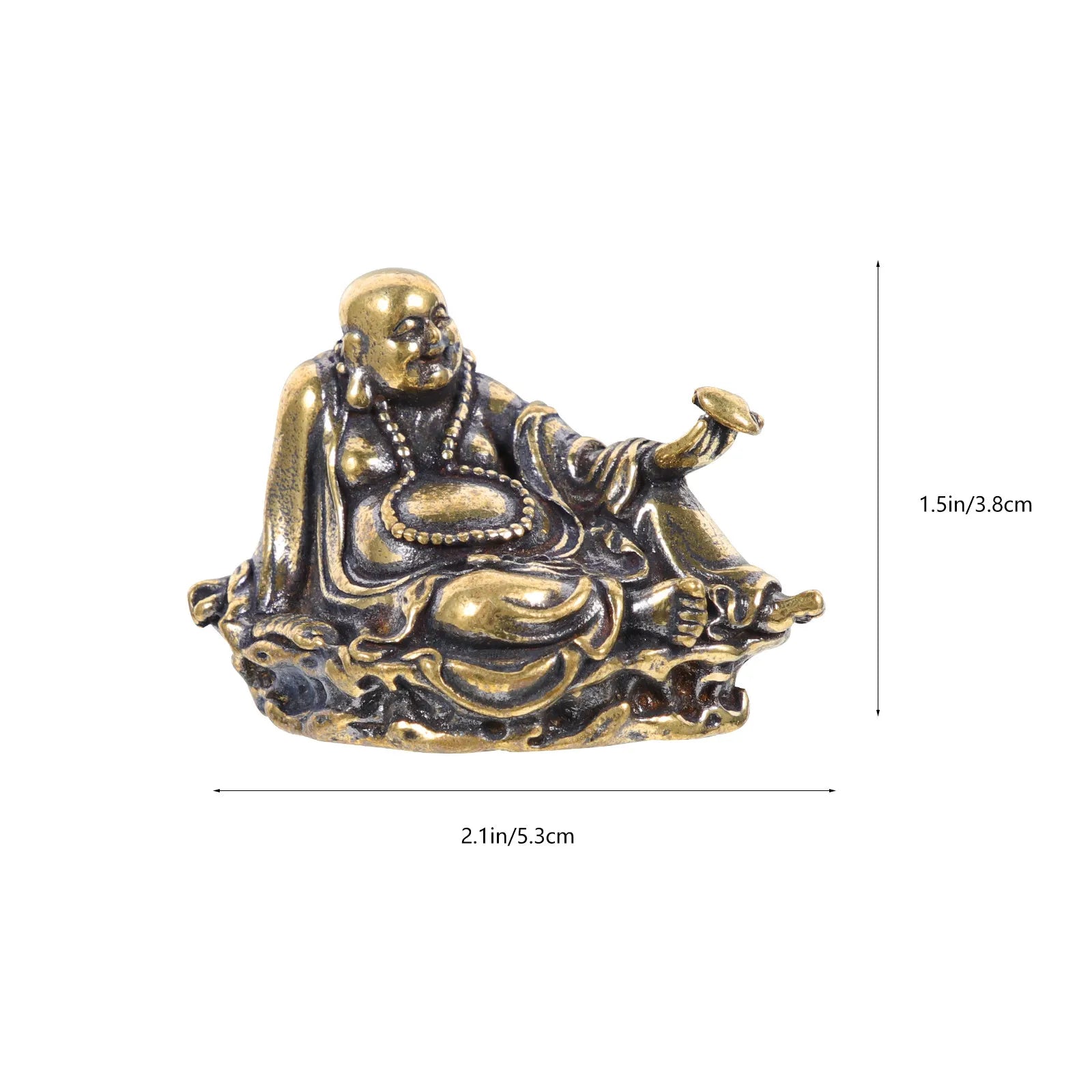 Elegant Mini Brass Buddha Statue Desktop Decoration Stable Flat