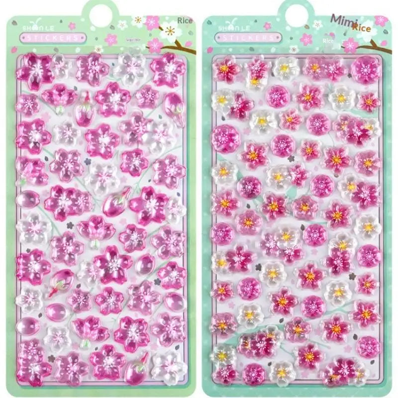 Sweet 3D Cherry Blossom Sticker Romantic Trendy Relief Flower Stickers DIY Scrapbooking Notebook Stationery Decal Decoration Zpaxo