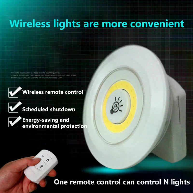 Dimmable LED Under Cabinet Night Light IR Remote Control Battery Zpaxo
