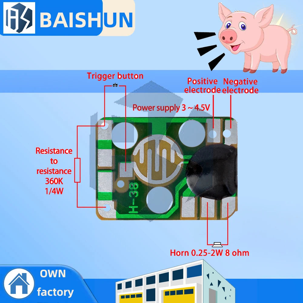 3V-4 5V Three-tone Animal Call Sound IC Programmable Pig Module 3s Zpaxo