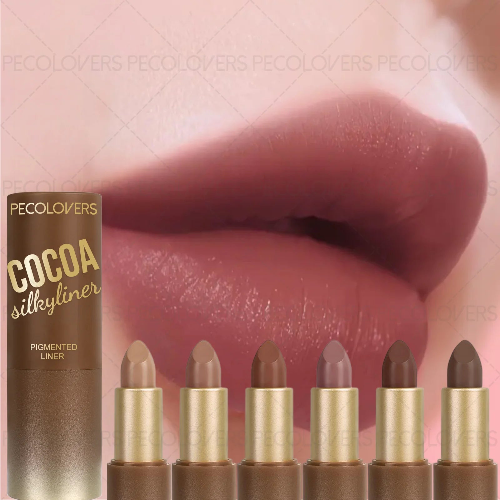 1PC Matte Long-lasting Lipstick, Waterproof, Light and Non-sticky, Nude Pink and Brown, Non-stick Cup, Portable Travel Makeup Zpaxo