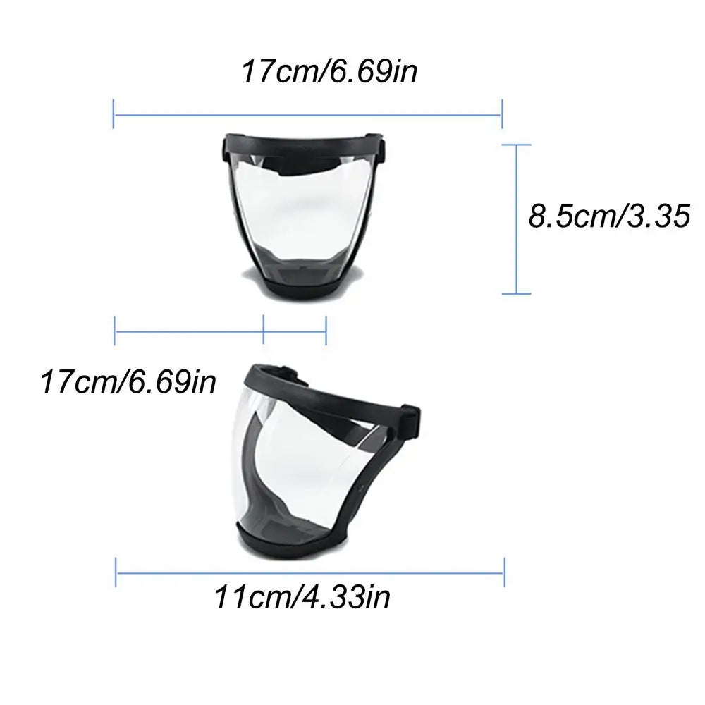 Protection Mask Splashproof Transparent Facial Protector Face FaceMask Protective Outdoor Safety Mask Head Cover Work Protection Zpaxo Black