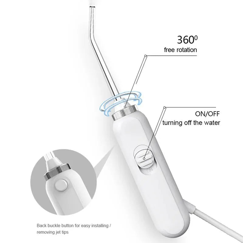 Handheld Water Flosser for Teeth Rechargeable Electric Dental Oral Irrigator 600ml Water Tank 4 Water Jet Teeth Cleaner Portable Zpaxo