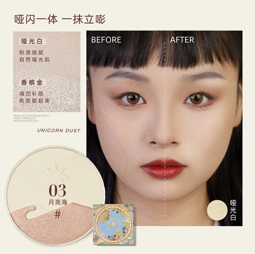 Girlcult Highlighter Palette Matte Stain Shimmer Texture Highlighting Zpaxo