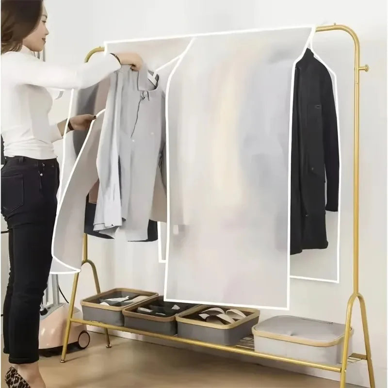 Semi Transparent Clothes Dust Cover Hanging Garment Bag Closet