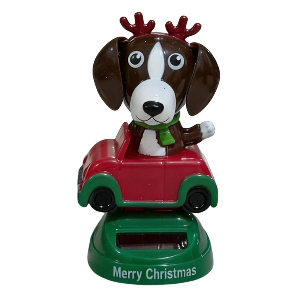 Solar Shaking Head Dog Car Dashboard Ornament | Funny Figurine Solar Dashboard Figurine Zpaxo
