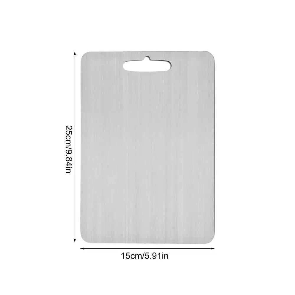 Titanium Cutting Board 304 Stainless Steel Double-sided Kitchen Zpaxo 15x25cm
