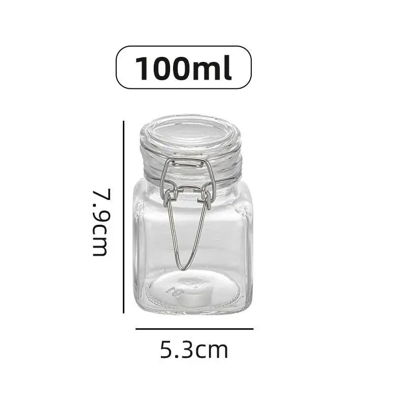 50 Sealed Glass Jars Clip Lids Honey Bottles Snack Grain Storage Zpaxo 100ML
