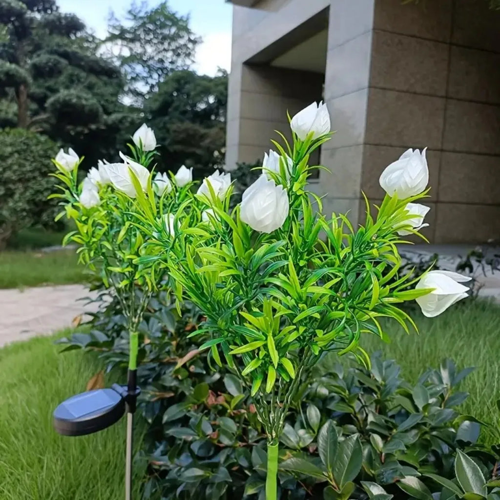 Solar Powered Gardenia Flower Lamp Decoration Waterproof Balcony Home Zpaxo