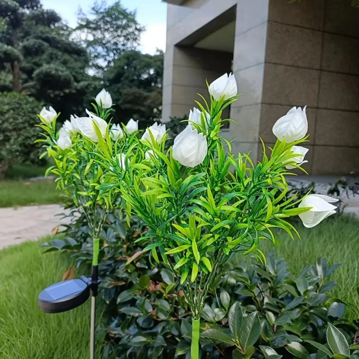 Solar Powered Gardenia Flower Lamp Decoration Waterproof Balcony Home Zpaxo