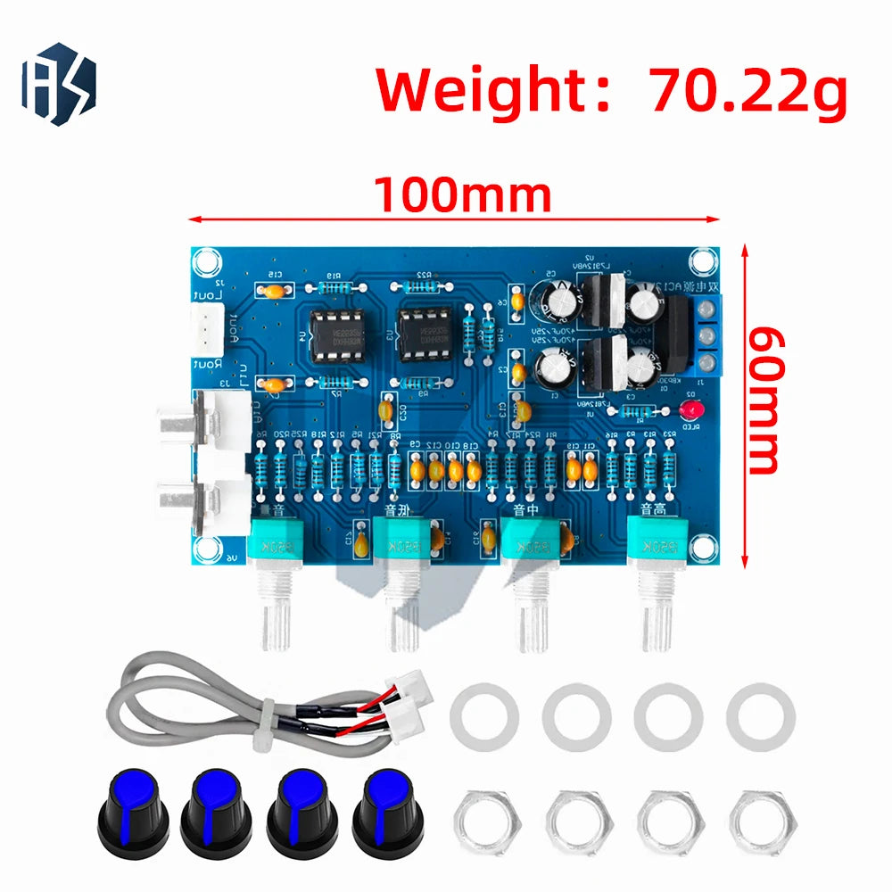 1PC XH-M164 Preamp Module: 4-Channel Stereo with NE5532 Tone Control – Audio System Compatible Zpaxo