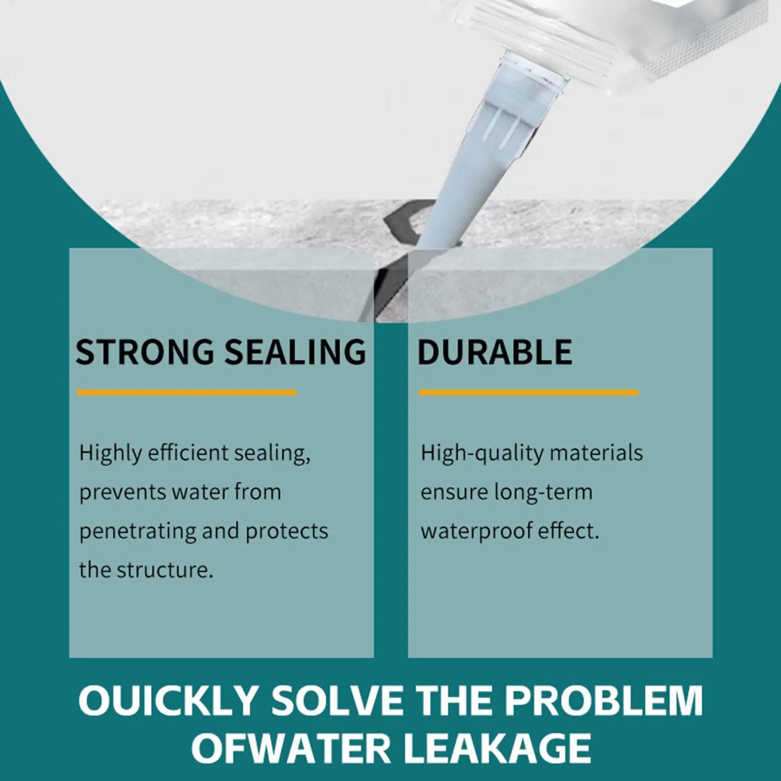 Concrete Sealant 500ml Cement Crack Filler Strong Adhesive Caulking Glue Leak Preventer Weather Resistant for Corners Roofs Zpaxo