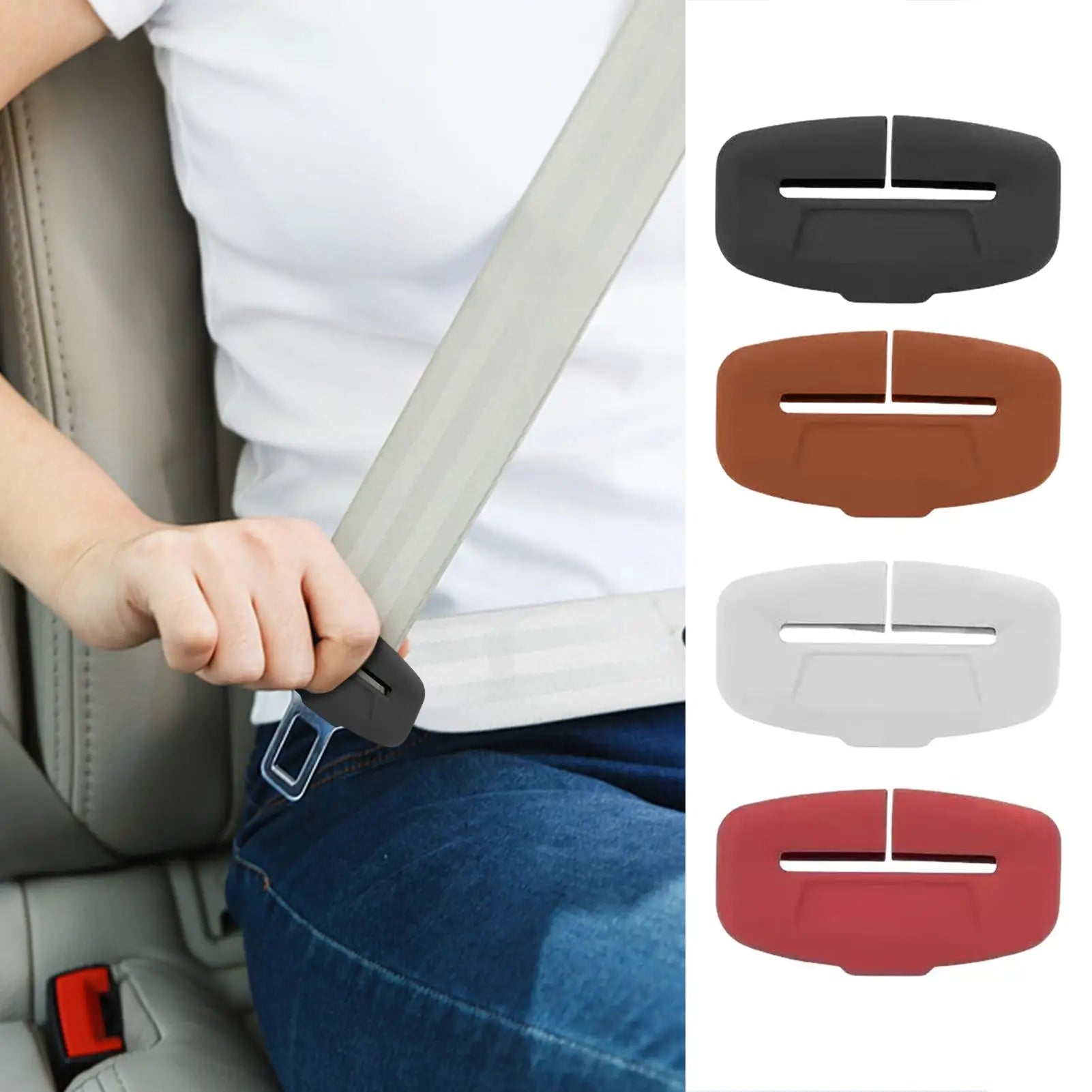 Car Seat Belt Buckle Cover 4 Silicone Anti Scratch Protector Reusable