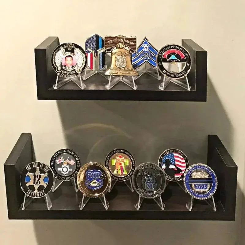Clear Acrylic Coin Display Stand Easel Holder | 1–20 Pack