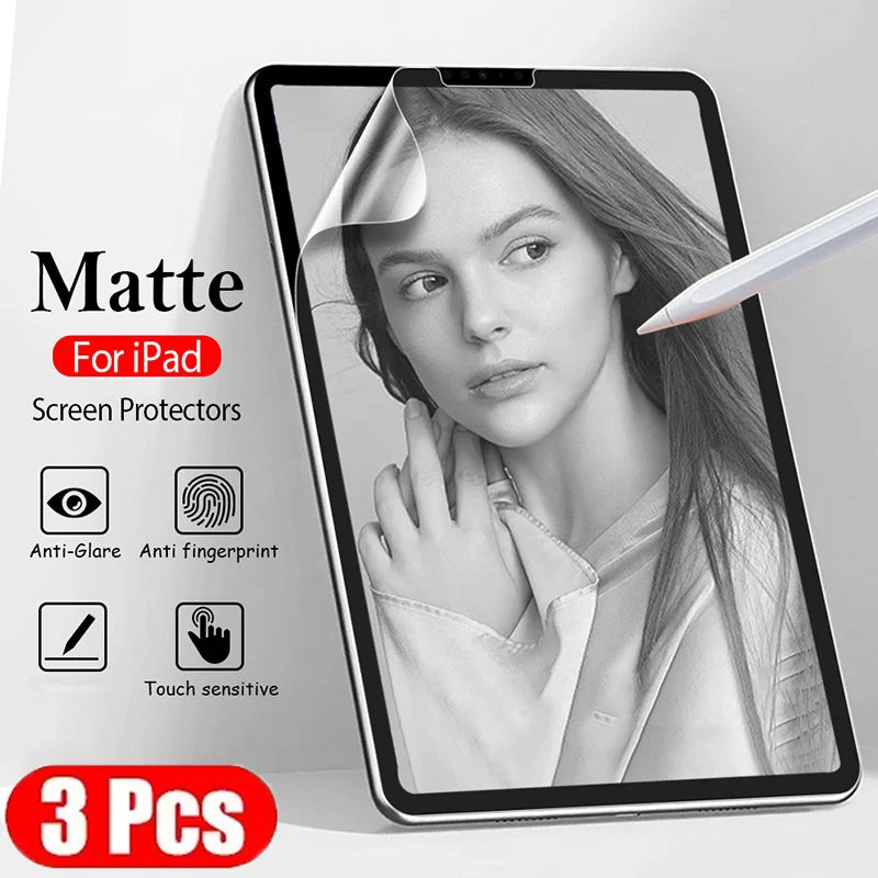 3pcs Paper Feel Screen Protector For iPad 10th 9th 8th 7th 6th 5th Pro 11 12.9 2022 Protective Film For iPad Mini 6 Air 5 4 3 2 Zpaxo