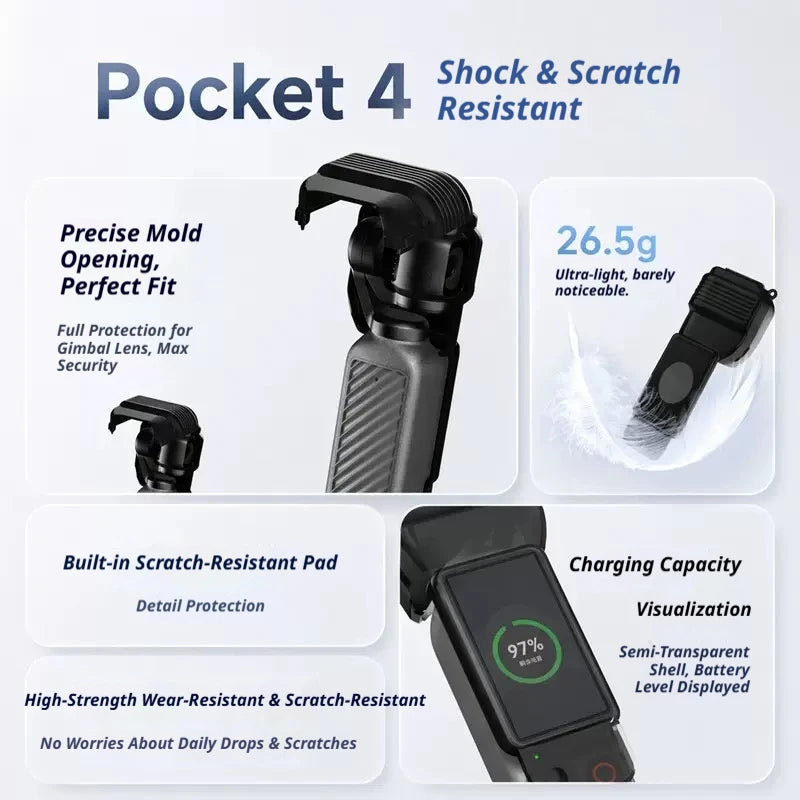 DJI Osmo Pocket 4/3 Protective Case – Lens & Screen Guard Camera Protective Case Zpaxo