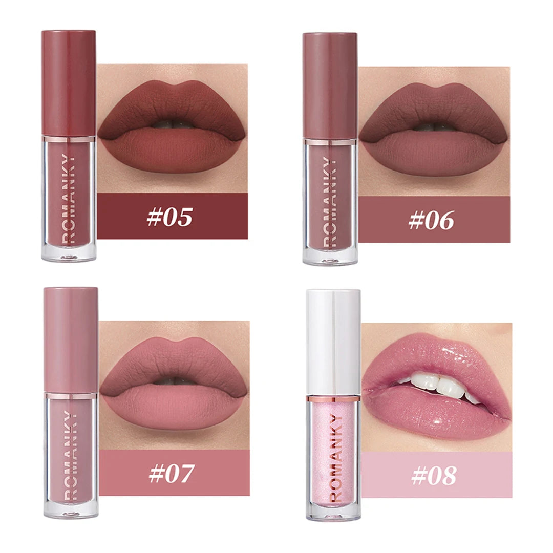 Matte Lip Gloss Smudge Proof Velvet Texture 12 Long-lasting Shades Zpaxo
