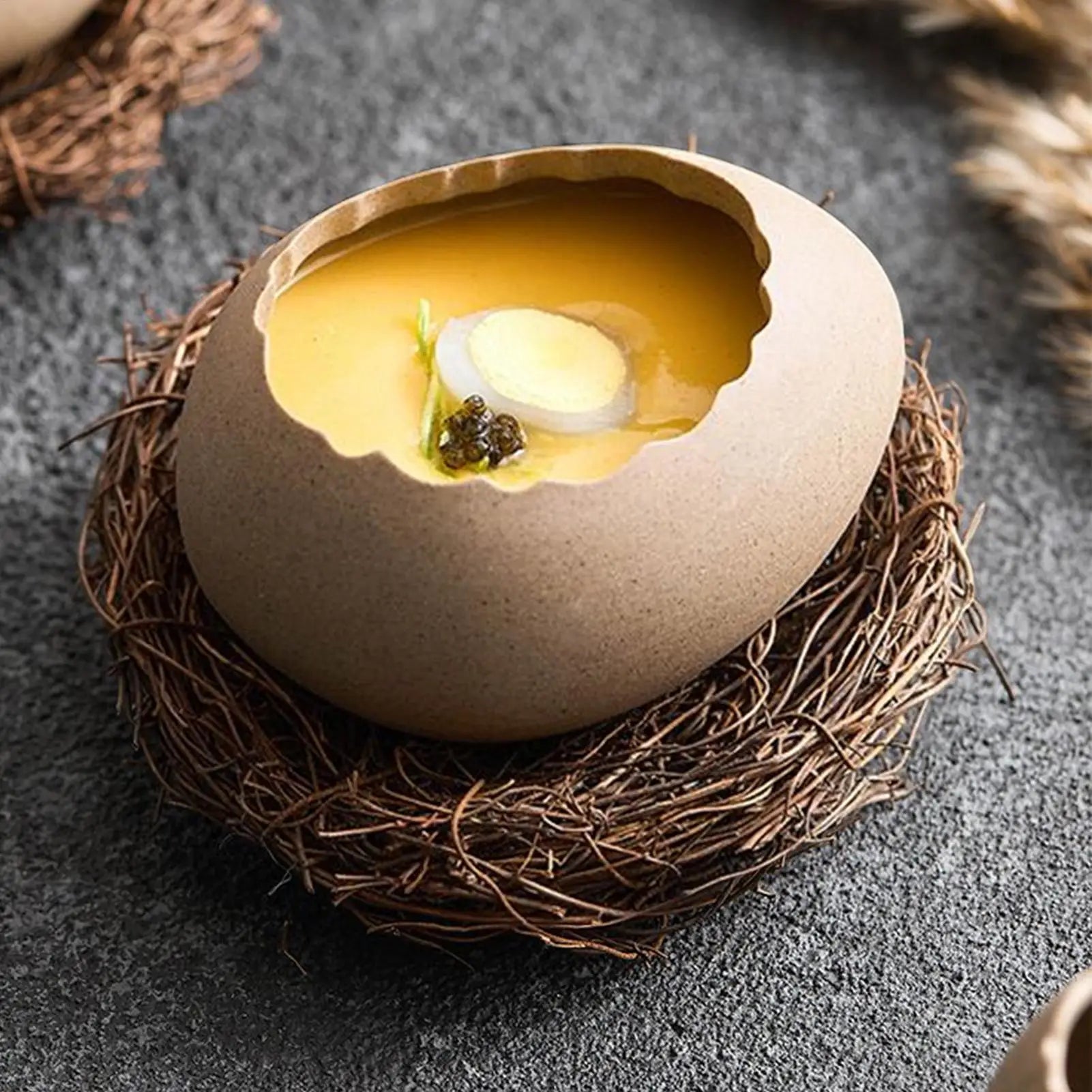 Salad Bowl Rustic Serving Container Table Decor Steamed Egg Snack