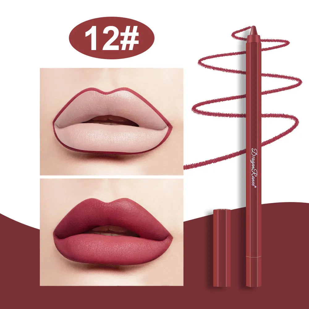 Lip Liner for Autumn and Winter, Matte, Brightening, Enhances Complexion, Velvet Matte Lipstick, Long-Lasting Effect, Non-Fading, Non-Stick Cup Lip Liner Zpaxo 12D101