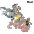 50 Rainbow Holographic Acrylic Squares Colored Boards Panels