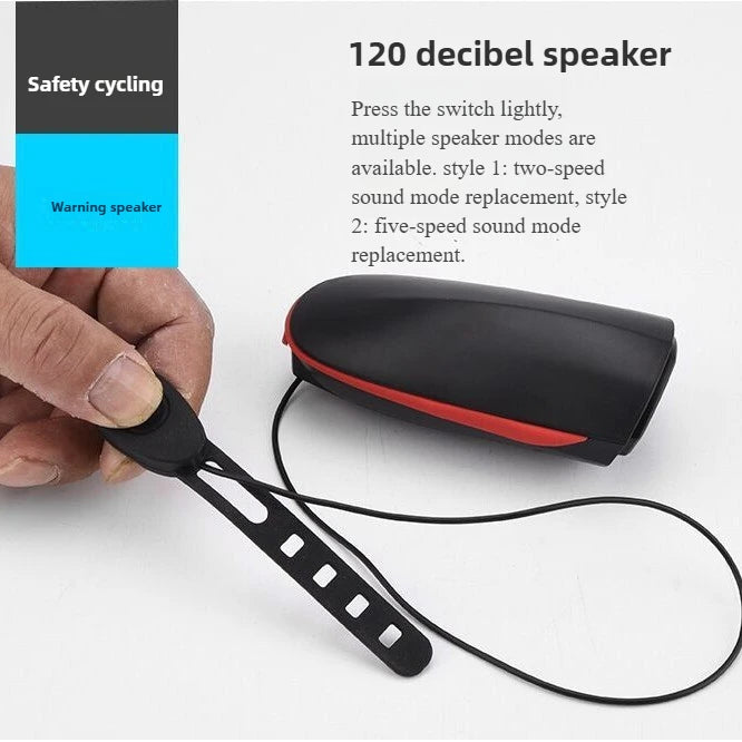 Bicycle Lights USB Charging Outdoor Night Riding Strong Light Flashlight Bicycle Accessories Headlights Bicycle Horn Headlights Zpaxo