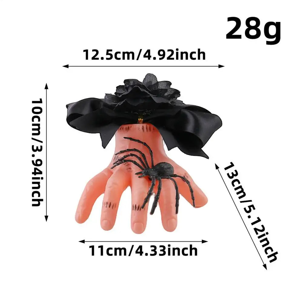 Spider Hair Clip Realistic Severed Hand Headdress Novelty Bow Clips