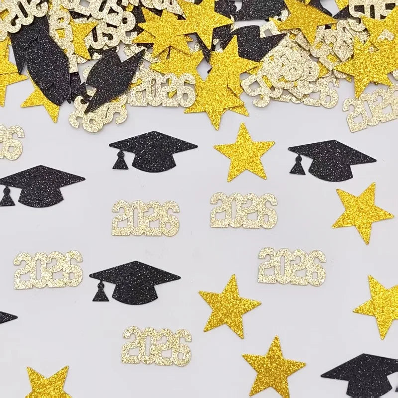 Graduation Party Confetti 2026 Doctor Hat Star 3 Styles Mixed Table