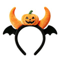 Pumpkin Headband Fuzzy Spooky Elastic Bat Wings Headpiece Hair Bands
