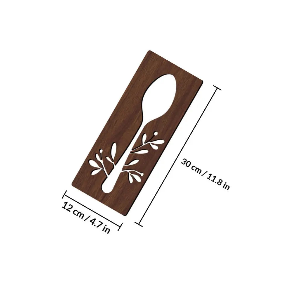 Rustic Kitchen Wall Sign Wooden Fork Spoon Cutter Basswood Decorative