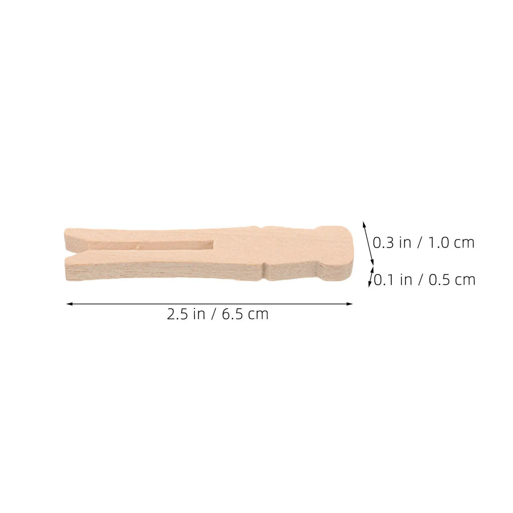 Vintage Wooden Clothespins Natural Flat Slotted Clothes Pins Hanging