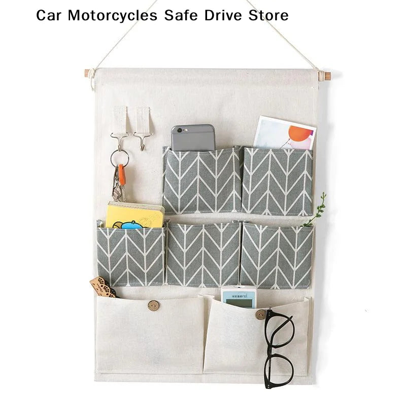 CMMulti Pocket Wall Hanging Storage Organizer Fabric Bag Phone Pouch