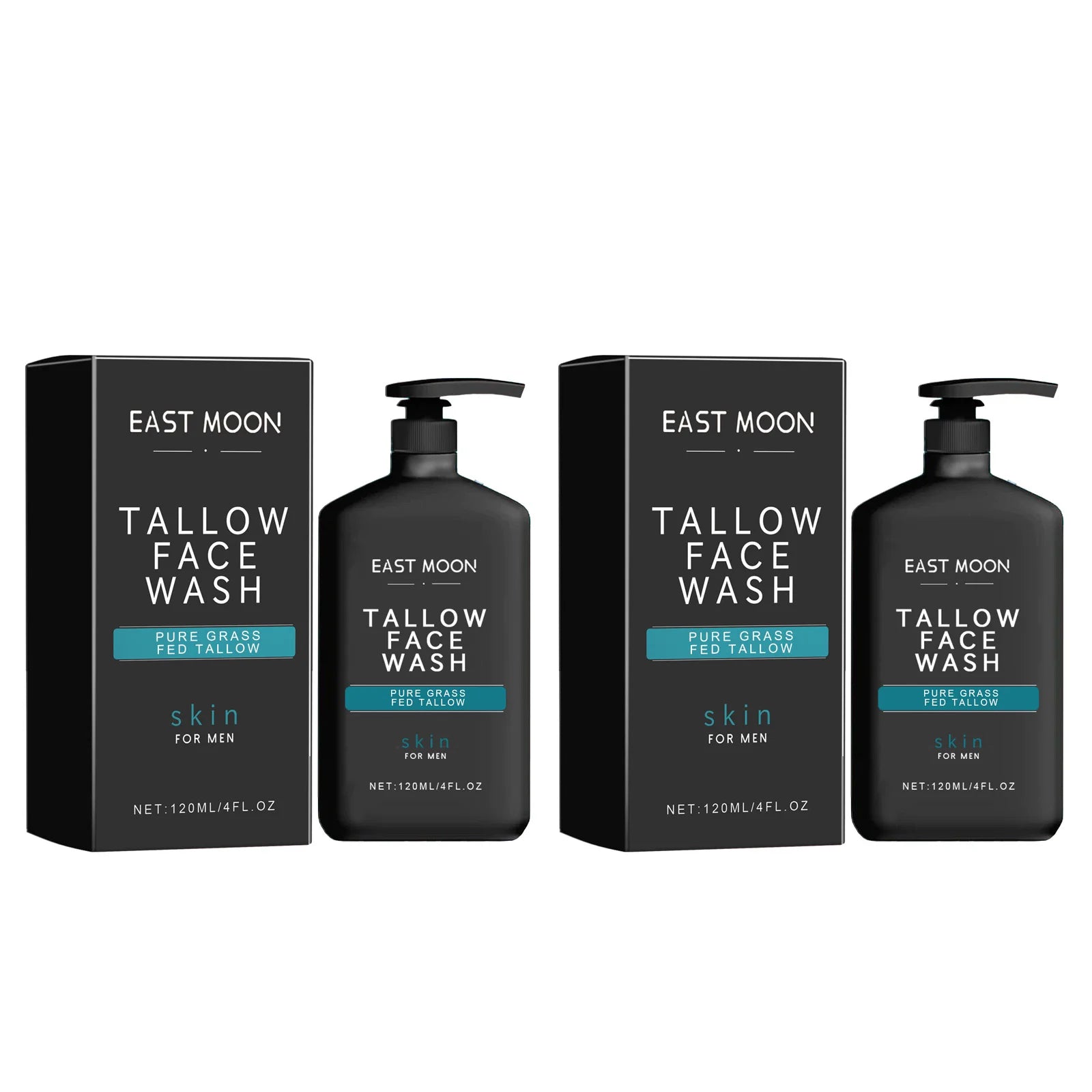 East Moon Men's Face Wash – Oil Control, Acne & Pore Cleanser Men's Facial Cleanser Zpaxo 2 x 120ml Boxed