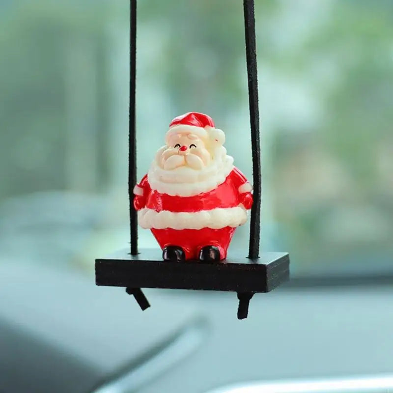 Easy Install Santa Swing Car Hanging Decoration Ornament Christmas