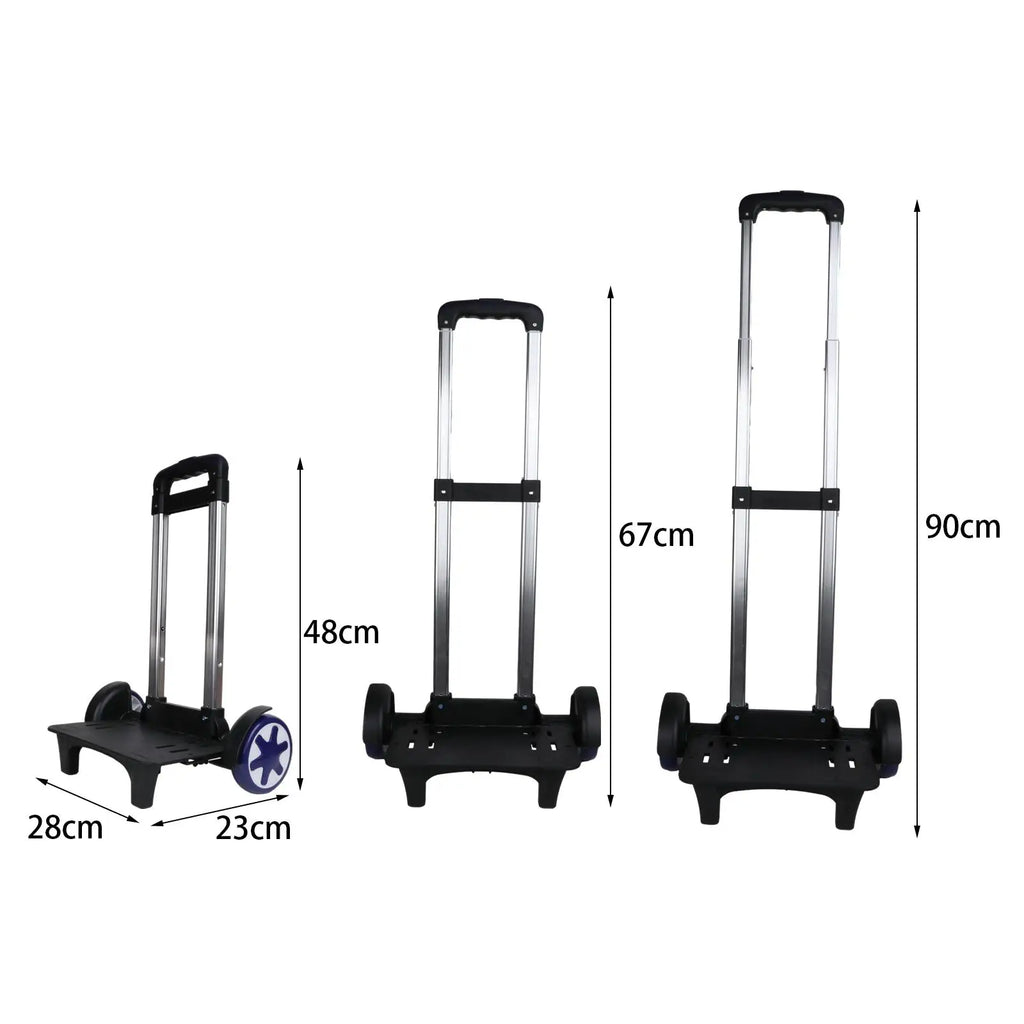 Backpack Trolley Compact Portable Wheeled Hand Trolley Roller Carrier Folding Wheeled Cart for Schoolbag Backpack Boxes Kids Zpaxo