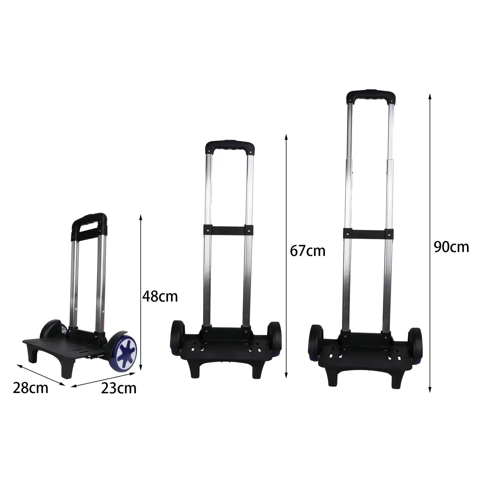 Backpack Trolley Compact Portable Wheeled Hand Trolley Roller Carrier Folding Wheeled Cart for Schoolbag Backpack Boxes Kids Zpaxo