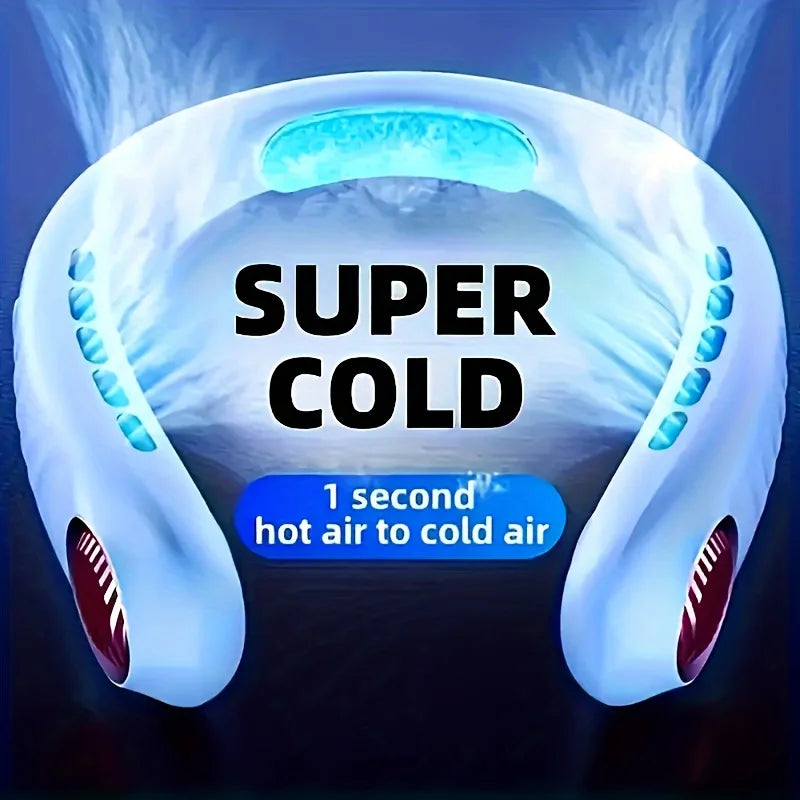 1pc Portable Wearable Neck Fan - Personal Fans for Outdoor And Indoor Use, Hands-Free, Leafless, Rechargeable, Headphone Design Zpaxo