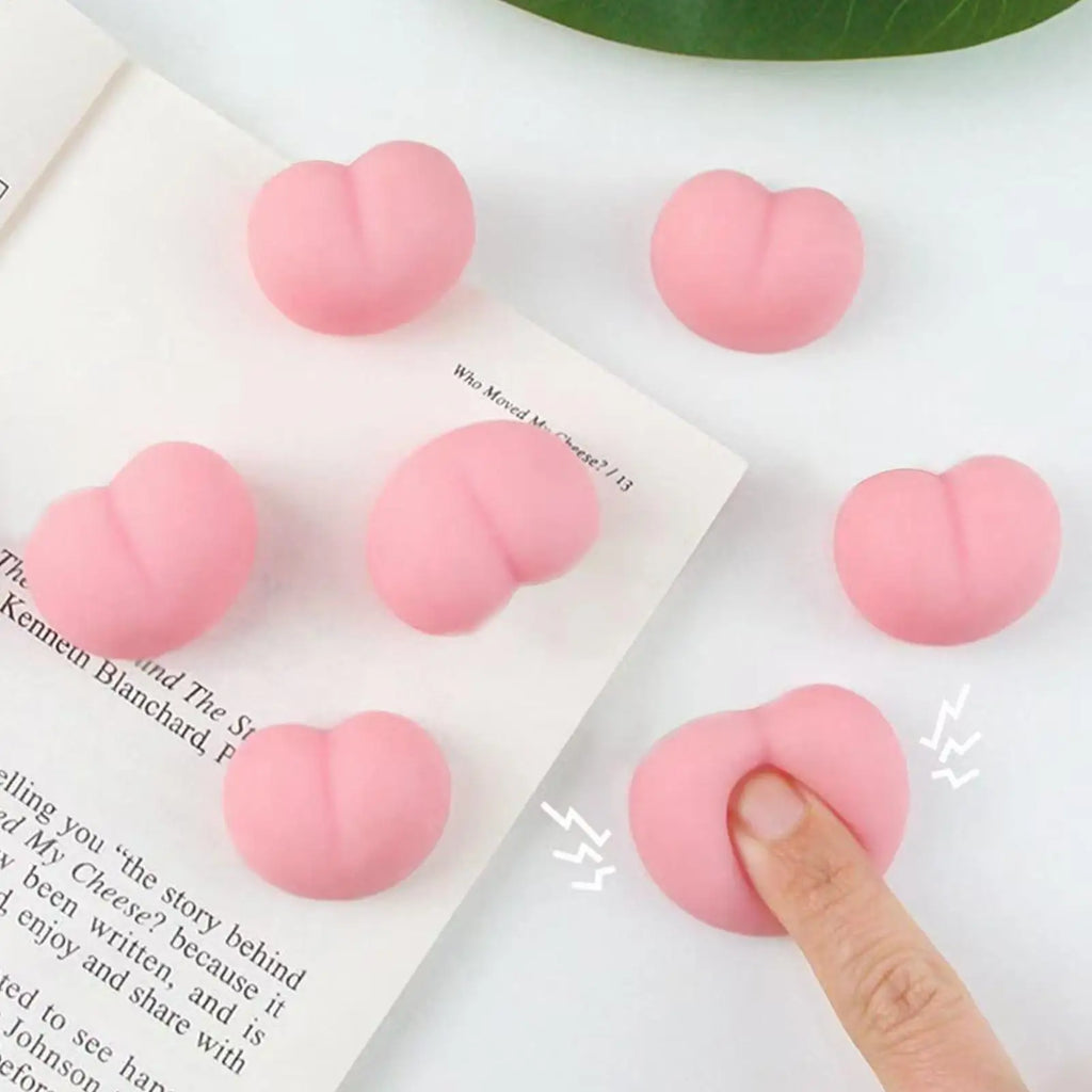 Mini Stress Toys 50 Pieces Peach Butt Stress Reliever Pinching Sensory Toy For Kids Adults Home School Students Classroom Office Zpaxo