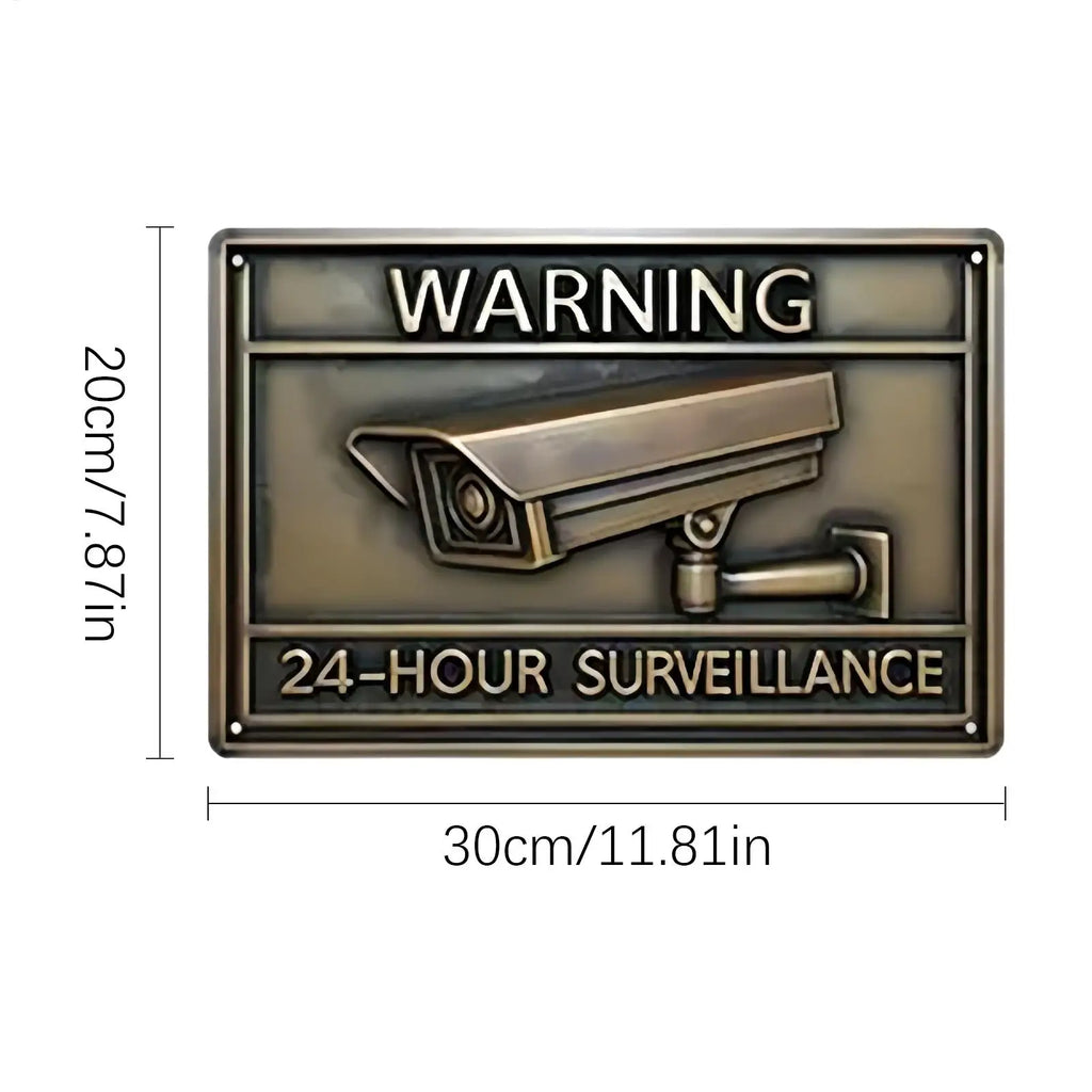 Security Camera Signs Warning No Trespassing Sign Metal Vintage Fade