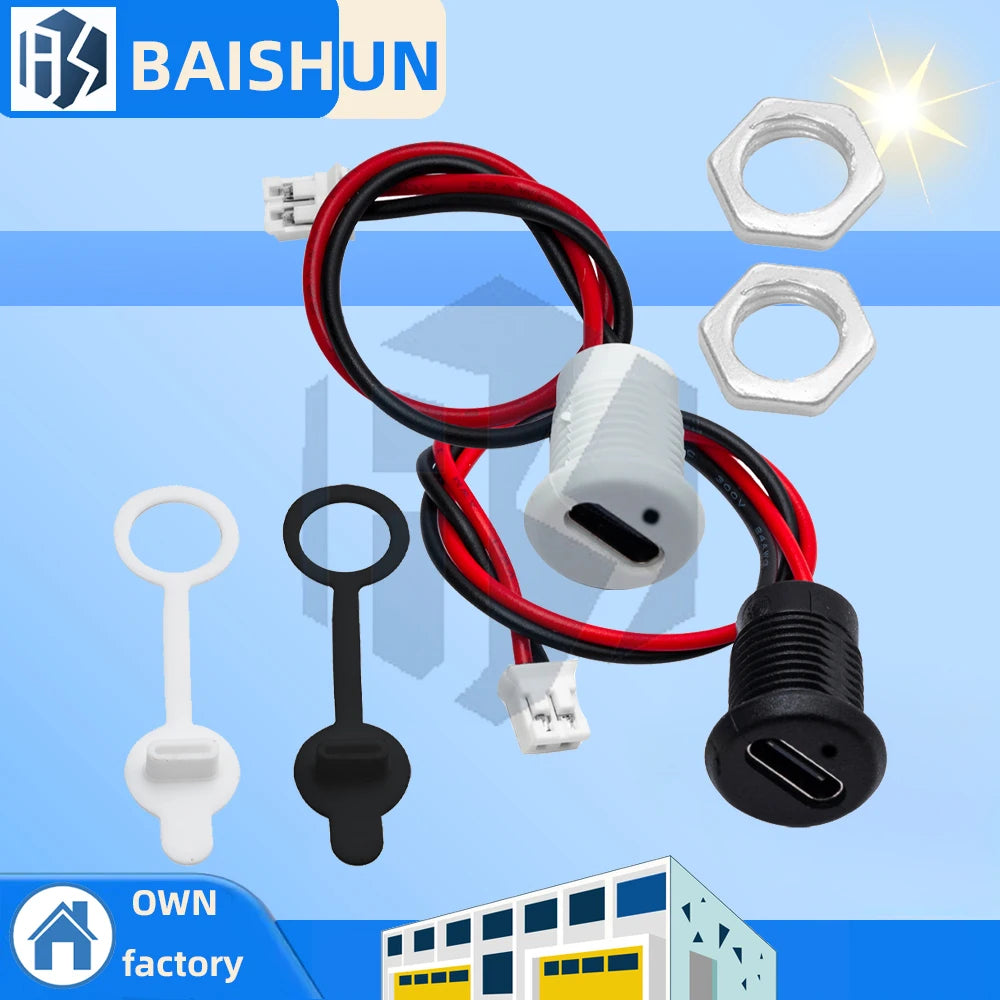 IP67 Waterproof USB-C Female Panel Mount Connector – Tool-Free Snap-Fit Enclosure with LED Power/Data Status Indicator Zpaxo
