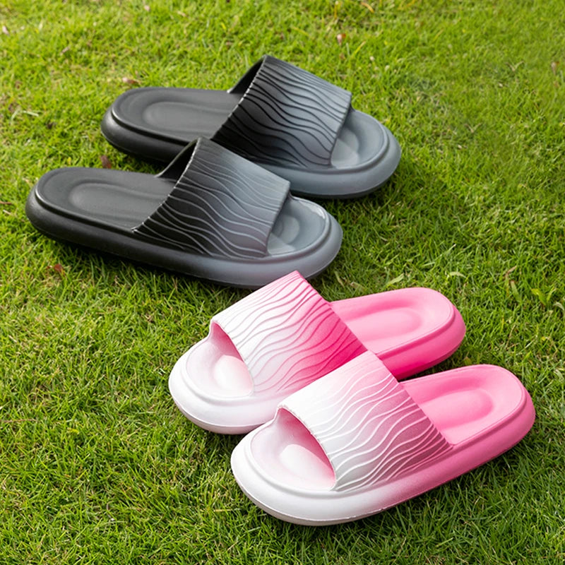 Summer Thick Sole Slippers Men Women EVA Soft Bottom Indoor Home