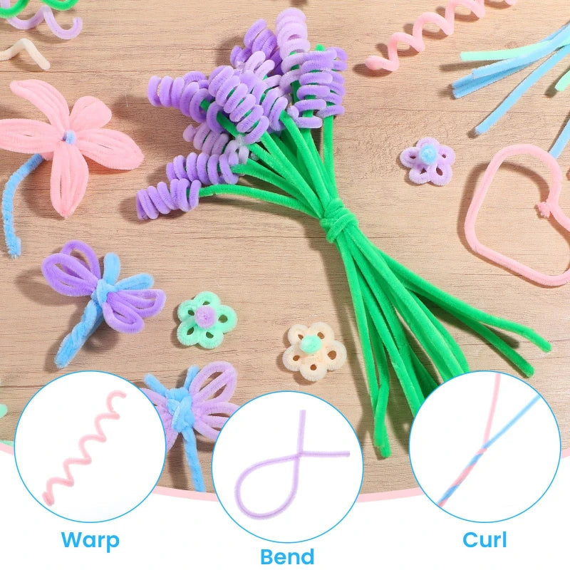 Cleaner Pipe Cleaners for Crafts Creative Chenille Stem Wire Pipe Cleaners Creative Leisure Hobby Diy Plush Stem Twisted Stick Zpaxo