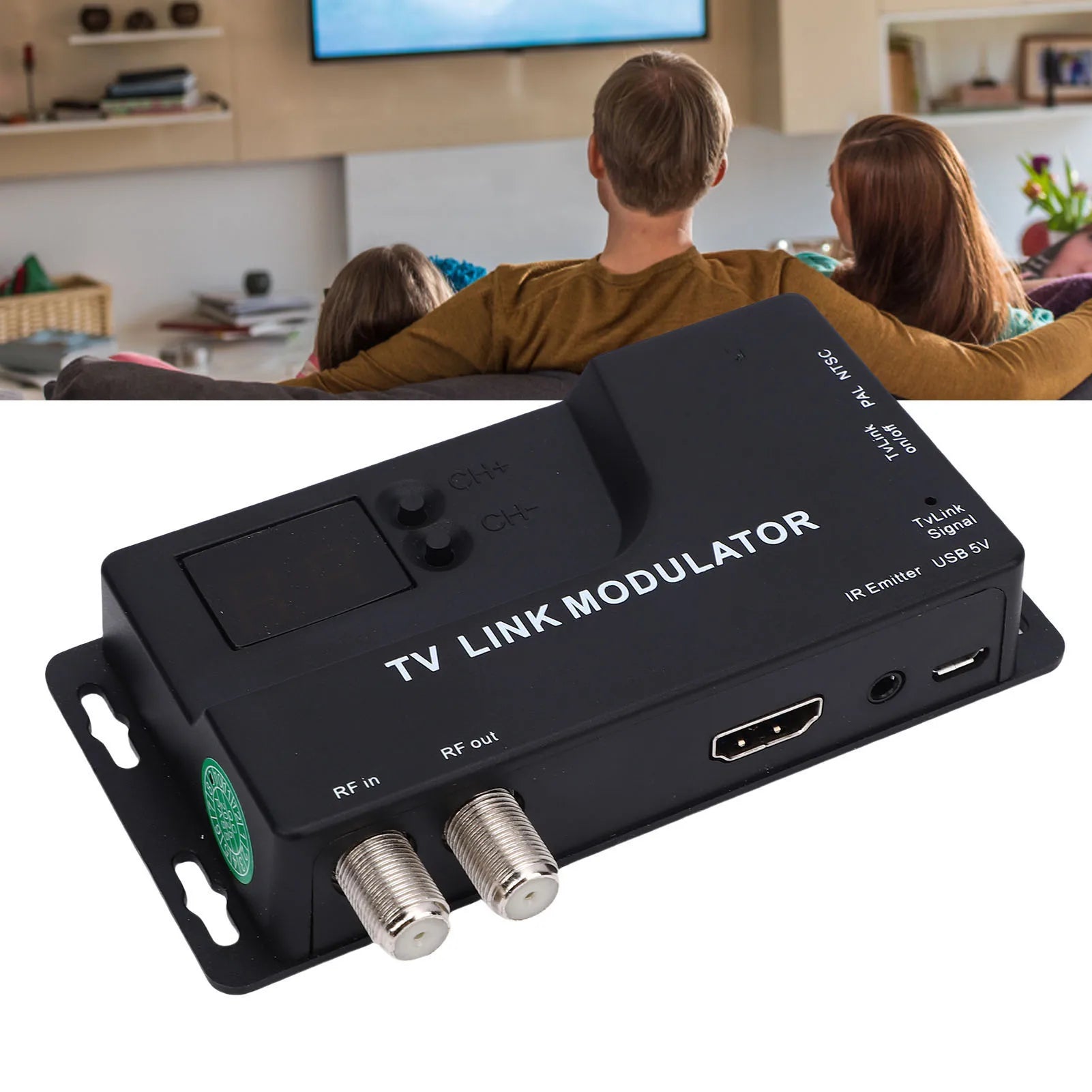 RF Modulator 471 25Mhz 885 1080P HD Coaxial Converter Support NTSC