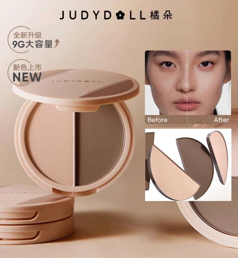 JUDYDOLL Two-tone Contouring Palette Face Shadow Powder Highlighter Zpaxo