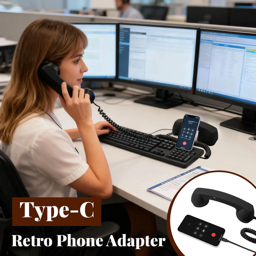 Type-c Retro Phone Adapter Landline Converter Microphone Handset