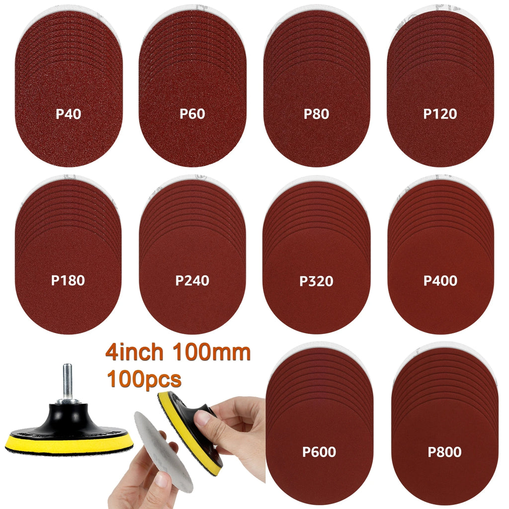 Angle Grinder Sanding Discs Hook Loop Backing Pad 40-800 Grits Drill