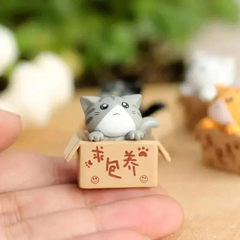 4pcs Mini Cat Ornament Garden Kitten Statue Gift For Kids Children Baby Room Cute Kawaii Toy Miniature Figurines Home Decoration Zpaxo